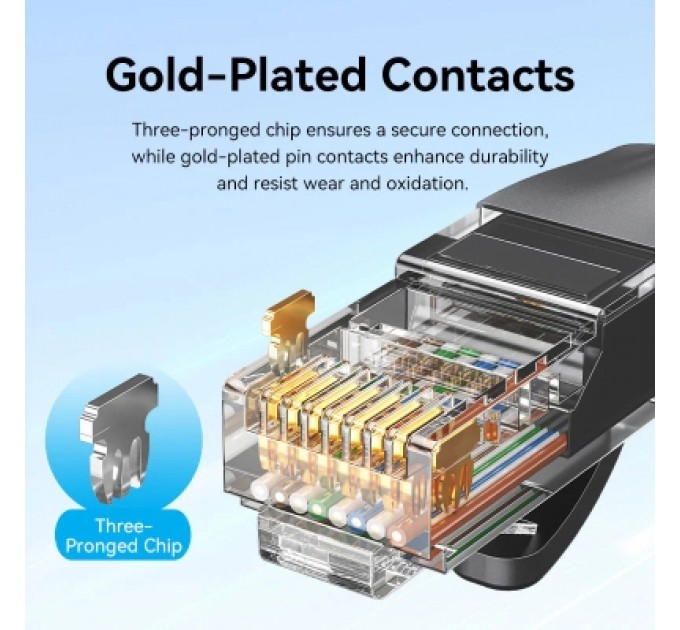 Патч-корд Cat.6 UTP Patch Cable 10M Black VENTION (IBEBL)