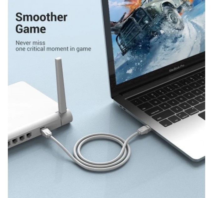 Патч-корд Cat.6 UTP Patch Cable 1.5M Gray VENTION (IBEHG)