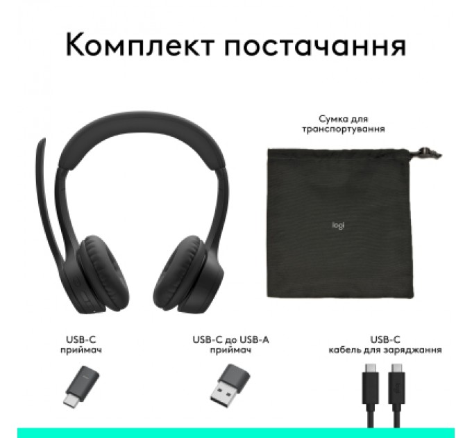 Logitech Навушники Logitech Zone 305 for Business Wireless/Bluetooth UC Black (981-001453)