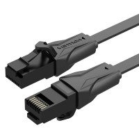 Патч-корд Flat Cat.6 UTP Patch Cable 0.5M Black VENTION (IBJBD)