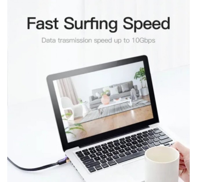 Патч-корд Flat Cat.7 Patch Cable 0.5M Black VENTION (ICABD)