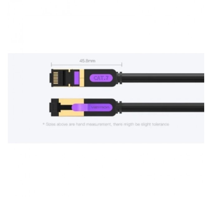Патч-корд Cat.7 SFTP Patch Cable 1M Black VENTION (ICDBF)