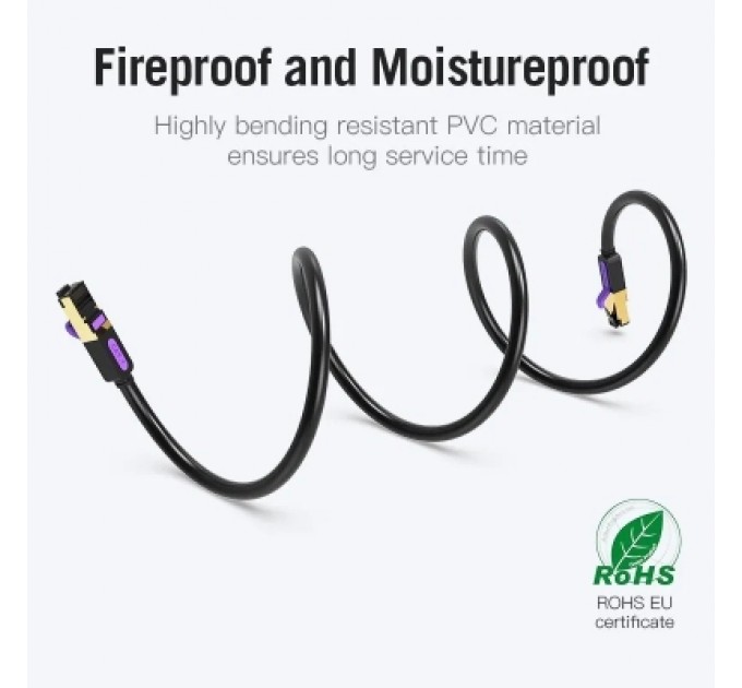 Патч-корд Cat.7 SFTP Patch Cable 1M Black VENTION (ICDBF)