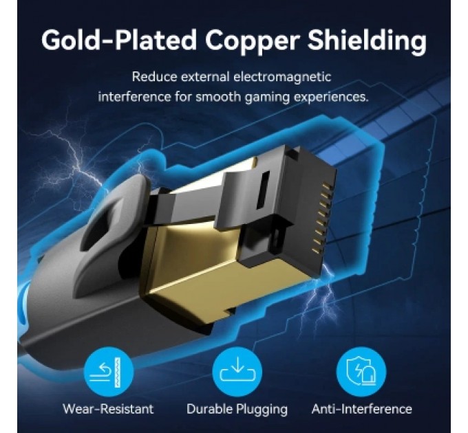 Патч-корд Cat.8 SFTP Patch Cable 1.5M Black VENTION (IKABG)