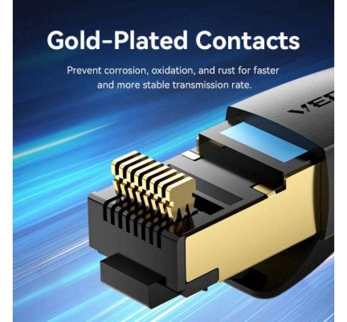 Патч-корд Cat.8 SFTP Patch Cable 3M Black VENTION (IKABI)