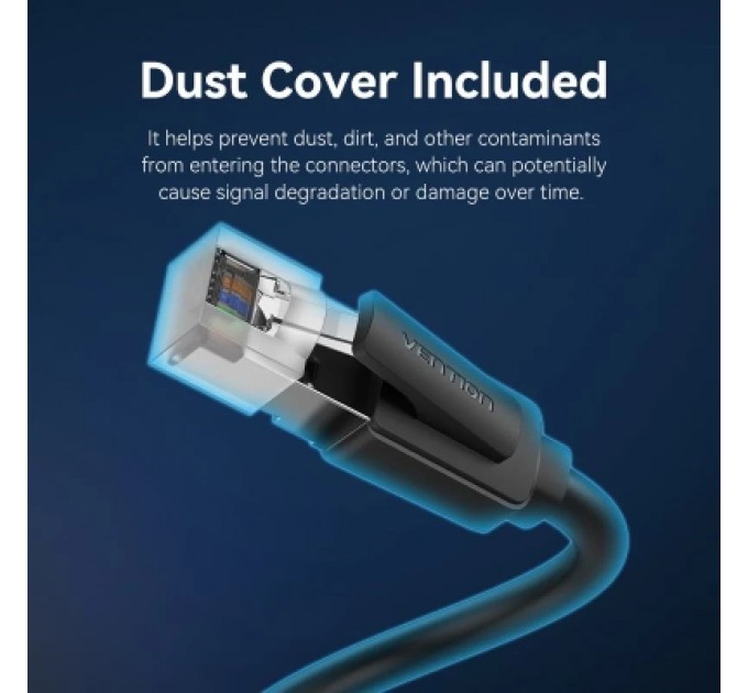 Патч-корд Cat8 SFTP Patch Cable 0.5M Black VENTION (IKKBD)