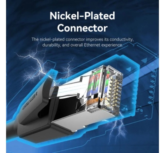 Патч-корд Cat8 SFTP Patch Cable 3M Black VENTION (IKKBI)