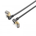 Патч-корд Cat8 STP Rotate Right Angle Ethernet Patch Cable 1M Black Slim Type VENTION (IKLBF)