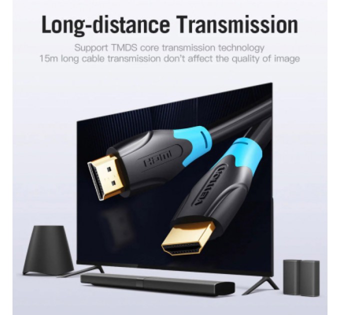 Кабель мультимедійний HDMI Cable 15M Black VENTION (AACBN)