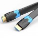 Кабель мультимедійний Flat HDMI Cable 1M Black VENTION (AAKBF)