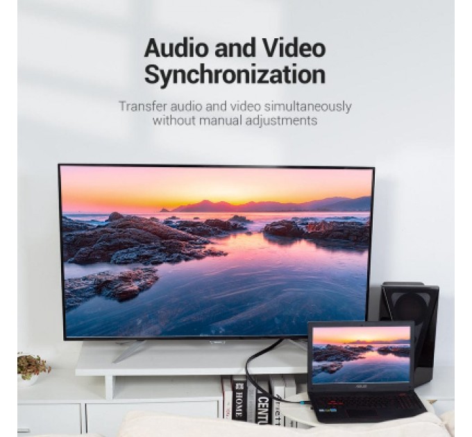 Кабель мультимедійний Flat HDMI Cable 1M Black VENTION (AAKBF)