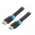 Кабель мультимедійний Flat HDMI Cable 10M Black VENTION (AAKBL)