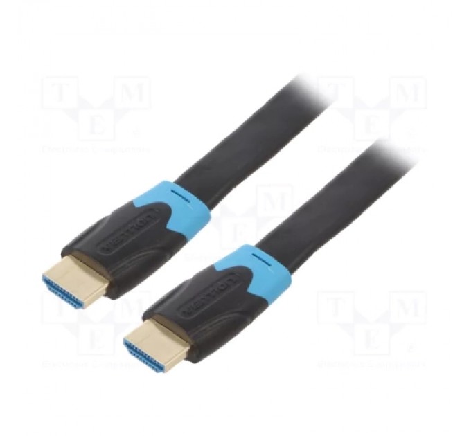 Кабель мультимедійний Flat HDMI Cable 10M Black VENTION (AAKBL)