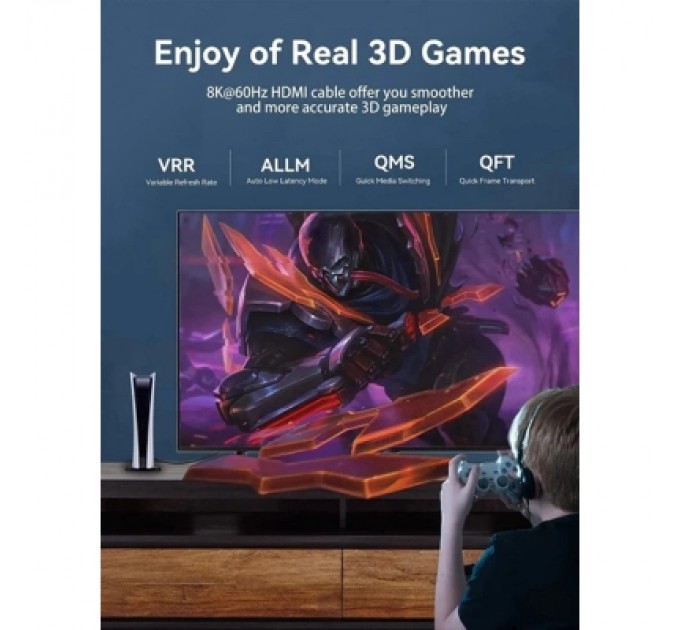 Кабель мультимедійний 8K HDMI Cable 1M Black VENTION (AANBF)