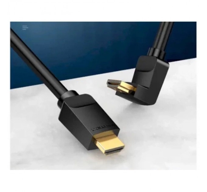 Кабель мультимедійний HDMI Right Angle Cable 270 Degree 1.5M Black VENTION (AAQBG)