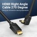 Кабель мультимедійний HDMI Right Angle Cable 270 Degree 3M Black VENTION (AAQBI)