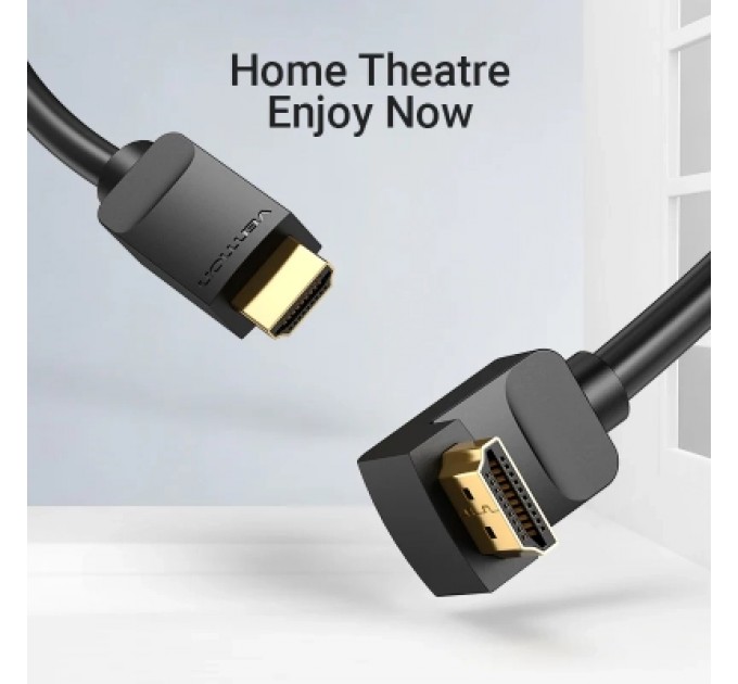 Кабель мультимедійний HDMI Right Angle Cable 270 Degree 3M Black VENTION (AAQBI)
