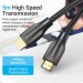 Кабель мультимедійний Cotton Braided 8K HDMI Cable 5M Black VENTION (AAUBJ)