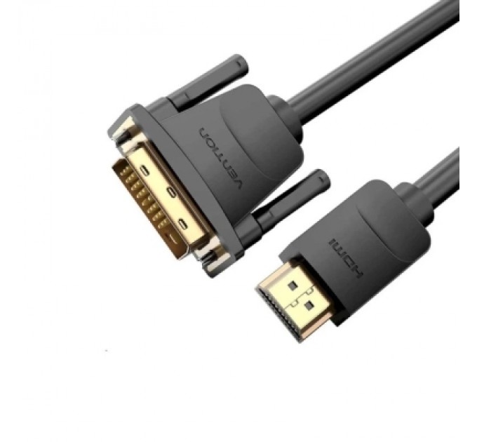 Кабель мультимедійний HDMI to DVI Cable 1M Black VENTION (ABFBF)