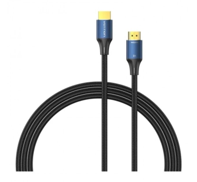 Кабель мультимедійний Cotton Braided HDMI-A Male to Male HD Cable 8K 1.5M Blue Aluminum Alloy Type VENTION (ALGLG)