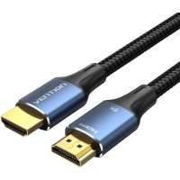Кабель мультимедійний Cotton Braided HDMI-A Male to Male HD Cable 8K 2M Blue Aluminum Alloy Type VENTION (ALGLH)