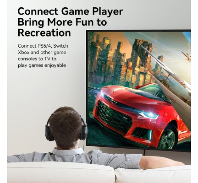 Кабель мультимедійний HDMI-A Male to Male 4K HD Cable PVC Type 5M Black VENTION (ALIBJ)