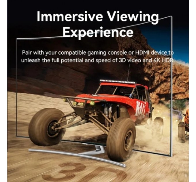 Кабель мультимедійний Cotton Braided 4K HDMI Male to Male Cable 1.5M Black VENTION (ALLBG)