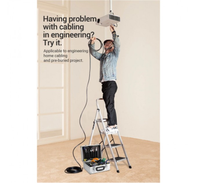 Кабель мультимедійний Cotton Braided 4K HDMI Male to Male Cable 1M Black Zinc Alloy Type VENTION (ALMBF)