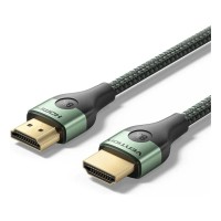 Кабель мультимедійний Cotton Braided Ultra Thin HDMI-A Male to Male HD Cable 8K 1M Green Aluminum Alloy Type VENTION (ALOGF)