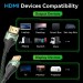 Кабель мультимедійний Cotton Braided Ultra Thin HDMI-A Male to Male HD Cable 8K 1.5M Green Aluminum Alloy Type VENTION (ALOGG)