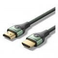 Кабель мультимедійний Cotton Braided Ultra Thin HDMI-A Male to Male HD Cable 8K 1.5M Green Aluminum Alloy Type VENTION (ALOGG)