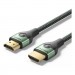 Кабель мультимедійний Cotton Braided Ultra Thin HDMI-A Male to Male HD Cable 8K 1.5M Green Aluminum Alloy Type VENTION (ALOGG)