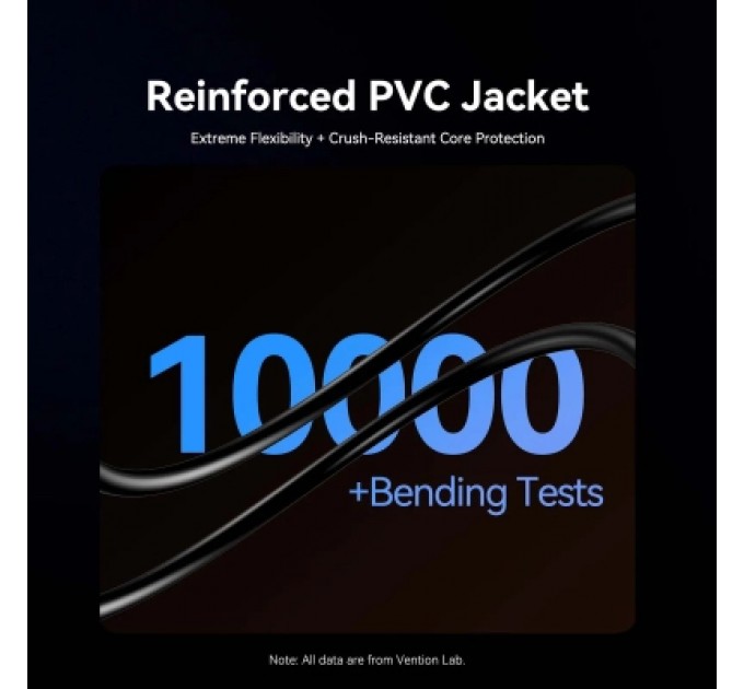 Кабель мультимедійний 4K Fiber Optic HDMI Male to Male Cable 45M Black Zinc Alloy Type VENTION (ALSBW)