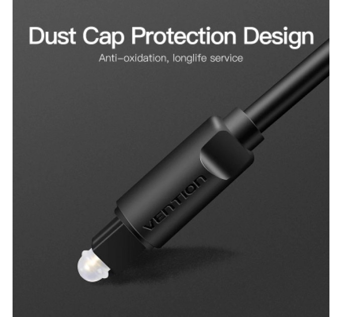 Кабель мультимедійний Optical Fiber Audio Cable 1.5M Black VENTION (BAEBG)