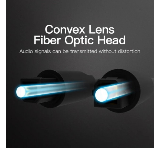 Кабель мультимедійний Optical Fiber Audio Cable 2M Black VENTION (BAEBH)