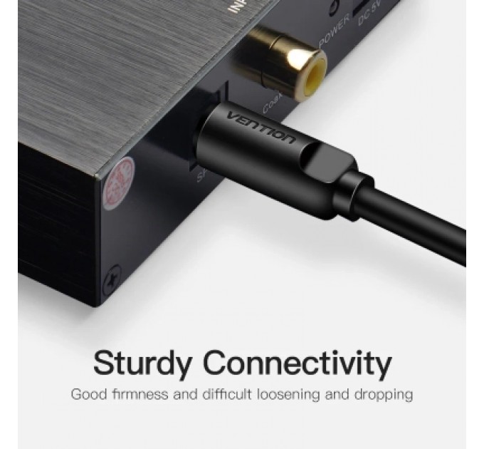 Кабель мультимедійний Optical Fiber Audio Cable 2M Black VENTION (BAEBH)