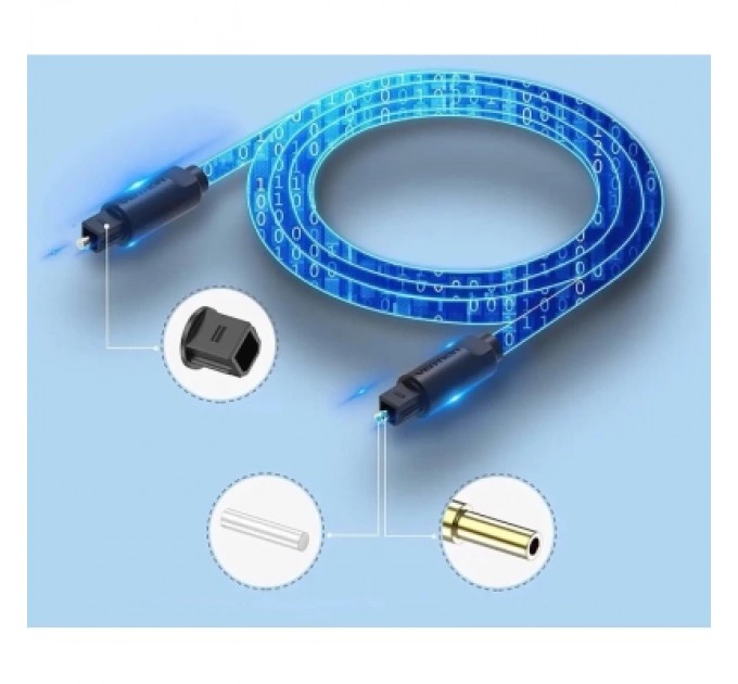 Кабель мультимедійний Optical Fiber Audio Cable 3M Black VENTION (BAEBI)