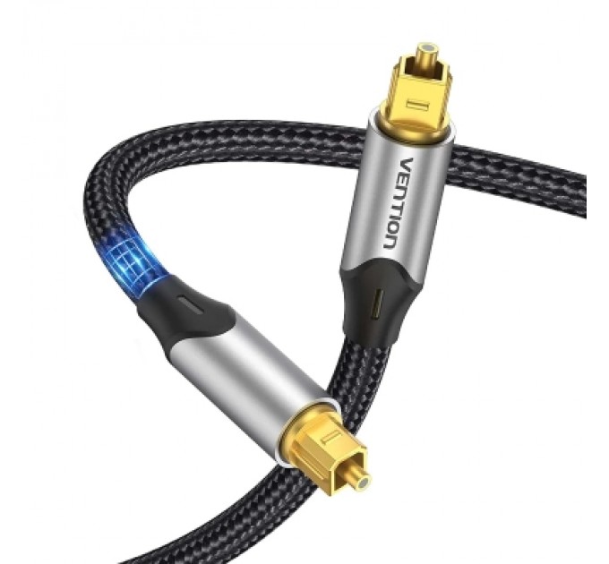 Кабель мультимедійний Optical Fiber Audio Cable Aluminum Alloy Type 1M Gray VENTION (BAVHF)