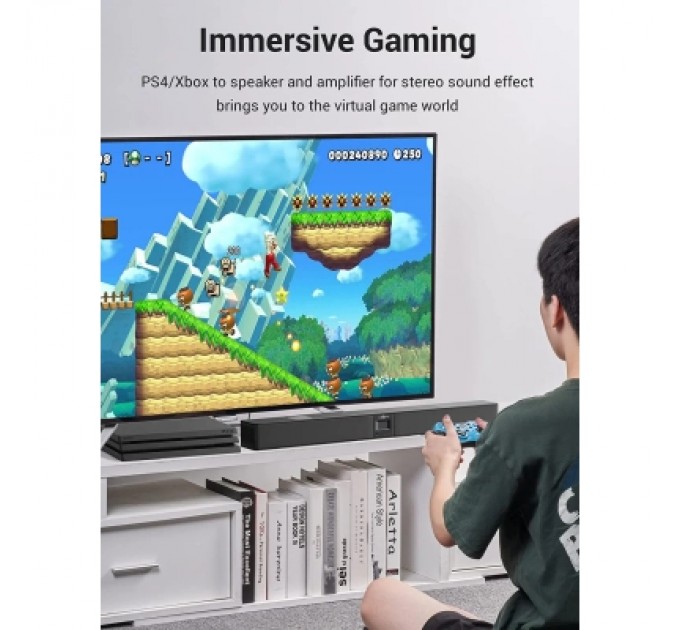 Кабель мультимедійний Optical Fiber Audio Cable Aluminum Alloy Type 1M Gray VENTION (BAVHF)