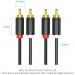 Кабель мультимедійний 2-Male to 2-Male RCA Cable 1.5M Black VENTION (BCMBG)