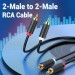 Кабель мультимедійний 2-Male to 2-Male RCA Cable 1.5M Black VENTION (BCMBG)