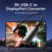 Кабель мультимедійний Cotton Braided USB-C to DP 8K Converter 0.25M Black Zinc Alloy Type VENTION (CRGBC)