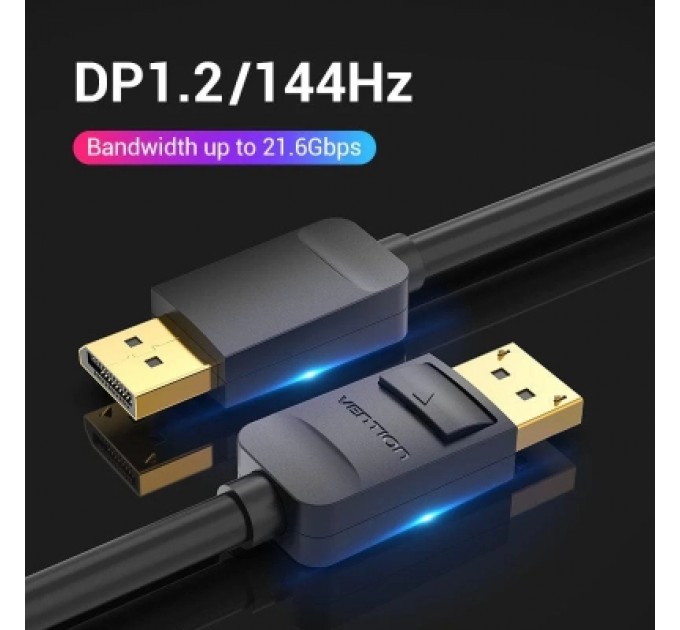 Кабель мультимедійний DP Cable 1.5M Black VENTION (HACBG)