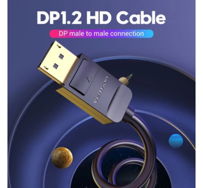 Кабель мультимедійний DP Cable 1.5M Black VENTION (HACBG)