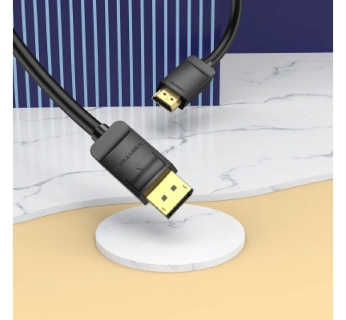 Кабель мультимедійний DP to HDMI Cable 1.5M Black VENTION (HADBG)