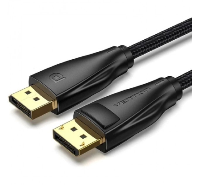 Кабель мультимедійний Cotton Braided DP Male to Male Cable 1M Black VENTION (HCCBF)