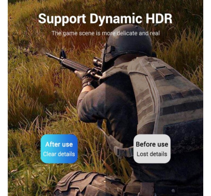 Кабель мультимедійний Cotton Braided DP Male to Male Cable 2M Black VENTION (HCCBH)