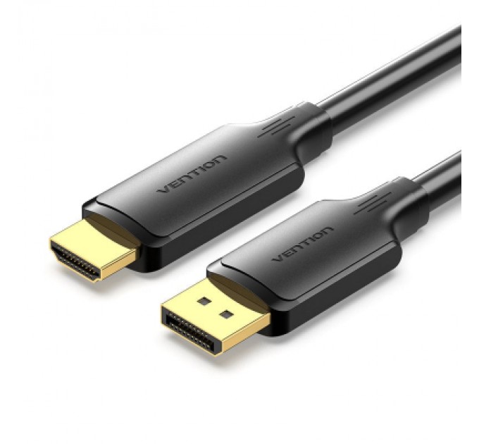 Кабель мультимедійний DisplayPort Male to HDMI-A Male 4K HD Cable 1.8M Black VENTION (HFOBAC)