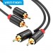 Кабель мультимедійний 2RCA Male to Male Audio Cable 1M Black Metal Type VENTION (VAB-R06-B100)