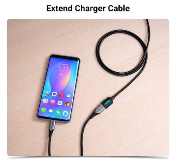 Дата кабель USB 3.0 A Male to A Female Extension Cable 0.5M black PVC Type VENTION (CBHBD)